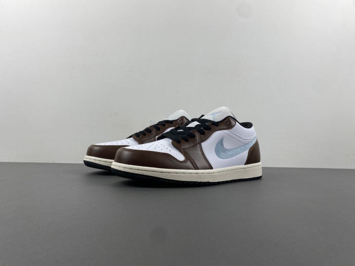 Air Jordan 1 Low SE GS AJ1 Mocha Blue Grey Kids Youth Casual FQ8156-142