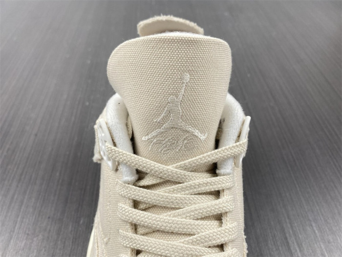 Air Jordan 4 Womens Canvas Sail Cement Grey DQ4909-100