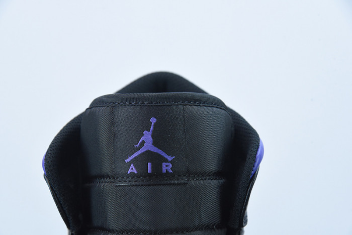 Air Jordan 1 Mid White Black Purple 554724-095