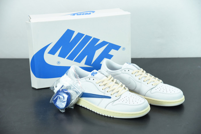 Travis Scott x Air Jordan 1 Low White Navy Blue CQ3277-100